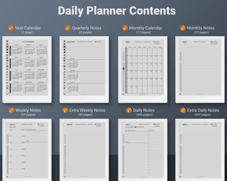 Supernote Daily Planner Template for A5 X2 Manta A6 X2 Nomad