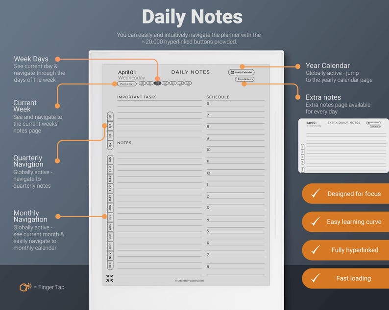 Supernote Daily Notes Template 2026 & 2027 A5X Manta A6X Nomad