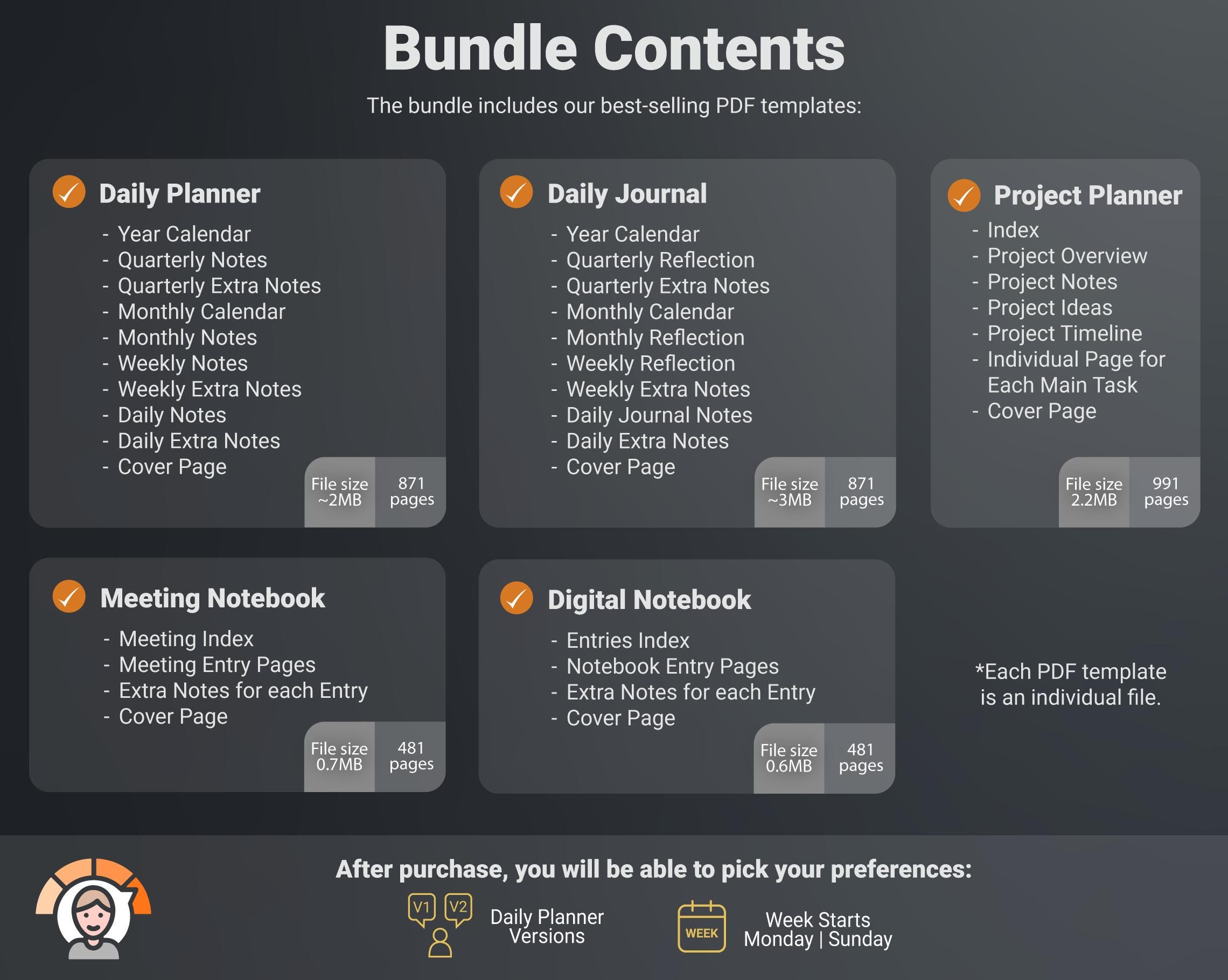 Templates for Remarkable Paper Pro Move 2026-2027 | Productivity Bundle ...