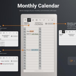 reMarkable Paper Pro Move Monthly Calendar
