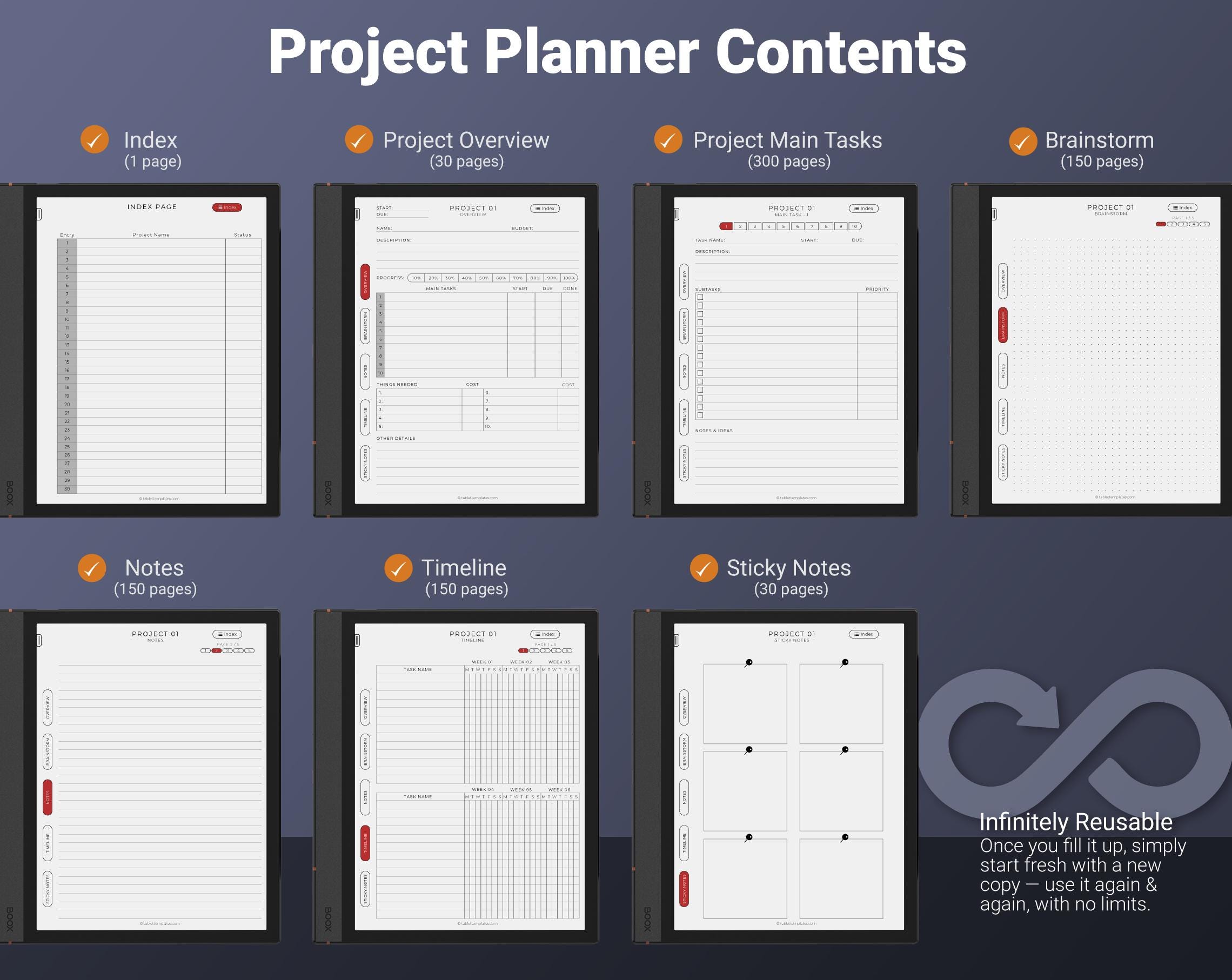 Boox Templates 2026-2027 | Productivity Bundle: Planner, Journal