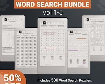 For Remarkable Paper Pro Move Word Search Bundle - Puzzle Games, Hyperlinked PDF Template