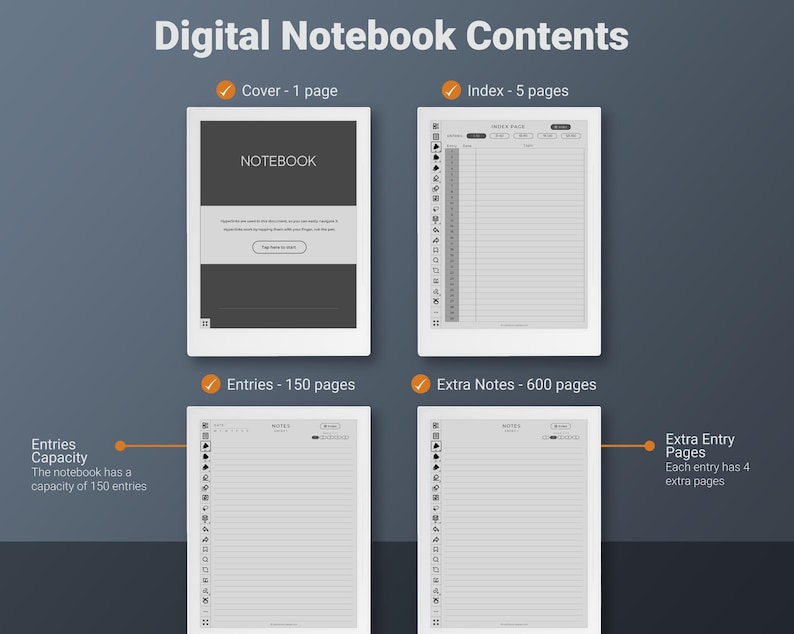 Supernote Digital Notebook Template for A5 X2 Manta A6 X2 Nomad