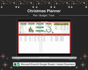 Christmas Planner Spreadsheet Christmas Gifts Tracker Holiday Planner Christmas Budget Google Sheets Excel Template Holiday Gift List