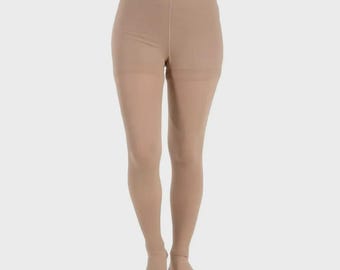 Women’s Beige Open Toe Compression Tights – Varicose Vein Support Pantyhose, Swelling Relief Stockings