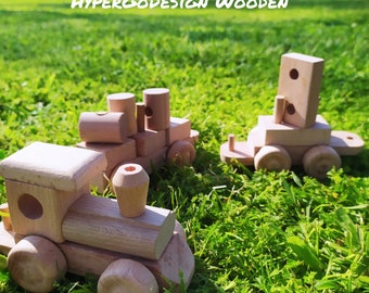 Montessori Beechwood Train Puzzle – Wooden Educational Toy for Toddlers, Motor Skills & Cognitive Play
