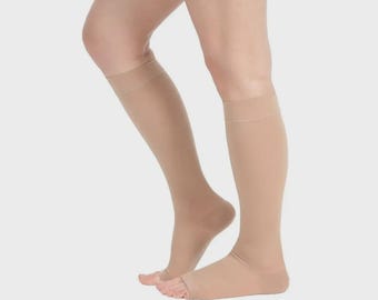 Compression Socks Open Toe – Medical Support Stockings for Circulation, Varicose Veins & Swelling