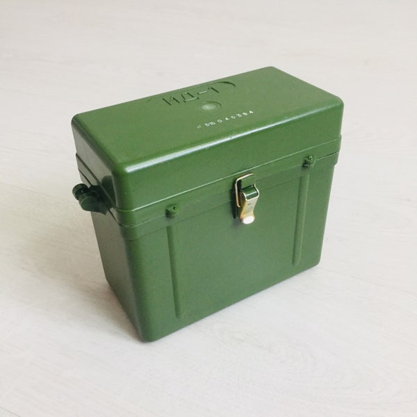 Soviet plastic box. Original Storage box. Russian Ammo box. Shells/cartridges military container. Old memory boxes. Keepsake Organizer box