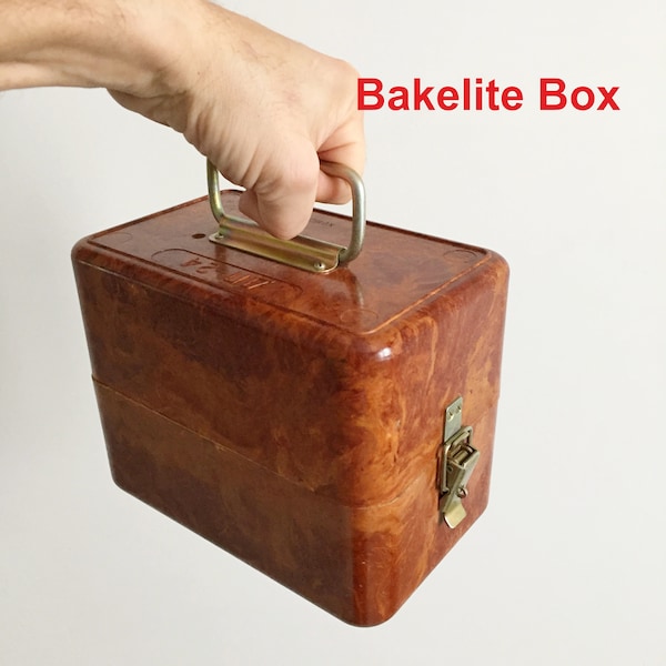 Soviet Bakelite box. Original Storage box. Ammo box. Shells/cartridges military container. Old memory boxes. Picnic sixpack Organization box