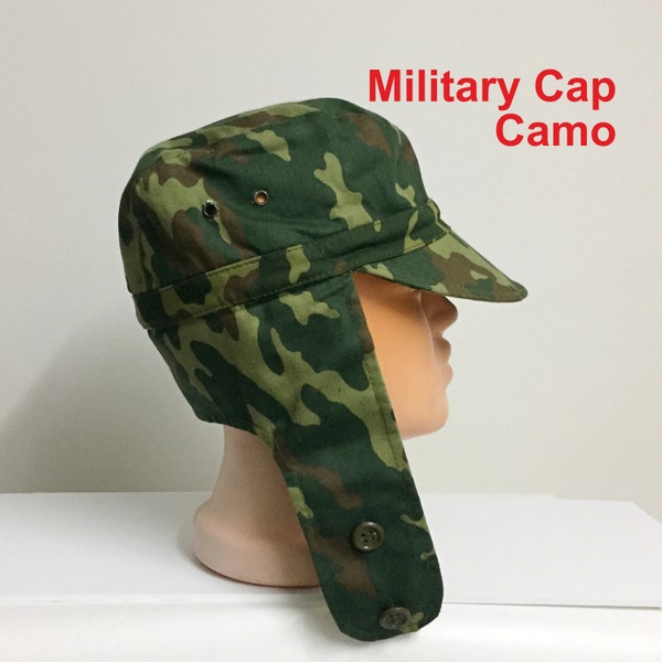 Soviet Camo summer Cap VSR 93. Military camouflage Hat Flora. Sniper cap Dubok USSR. Russian Army Uniform Special Forces & Border Troops.