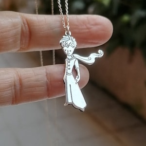 Sterling Silver Little Prince Necklace: Handmade Pendant, Literary Gift