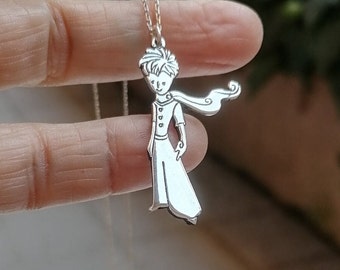Kleine Prins ketting, handgemaakte hanger van sterling zilver
