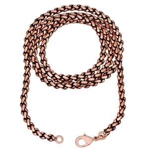 Pure Copper Wheat Chain, 100 % Oxidized Copper Chain Necklace, Solid Copper Jewelry, Handmade Copper Wheat Chain Jewelry Gift for her/him