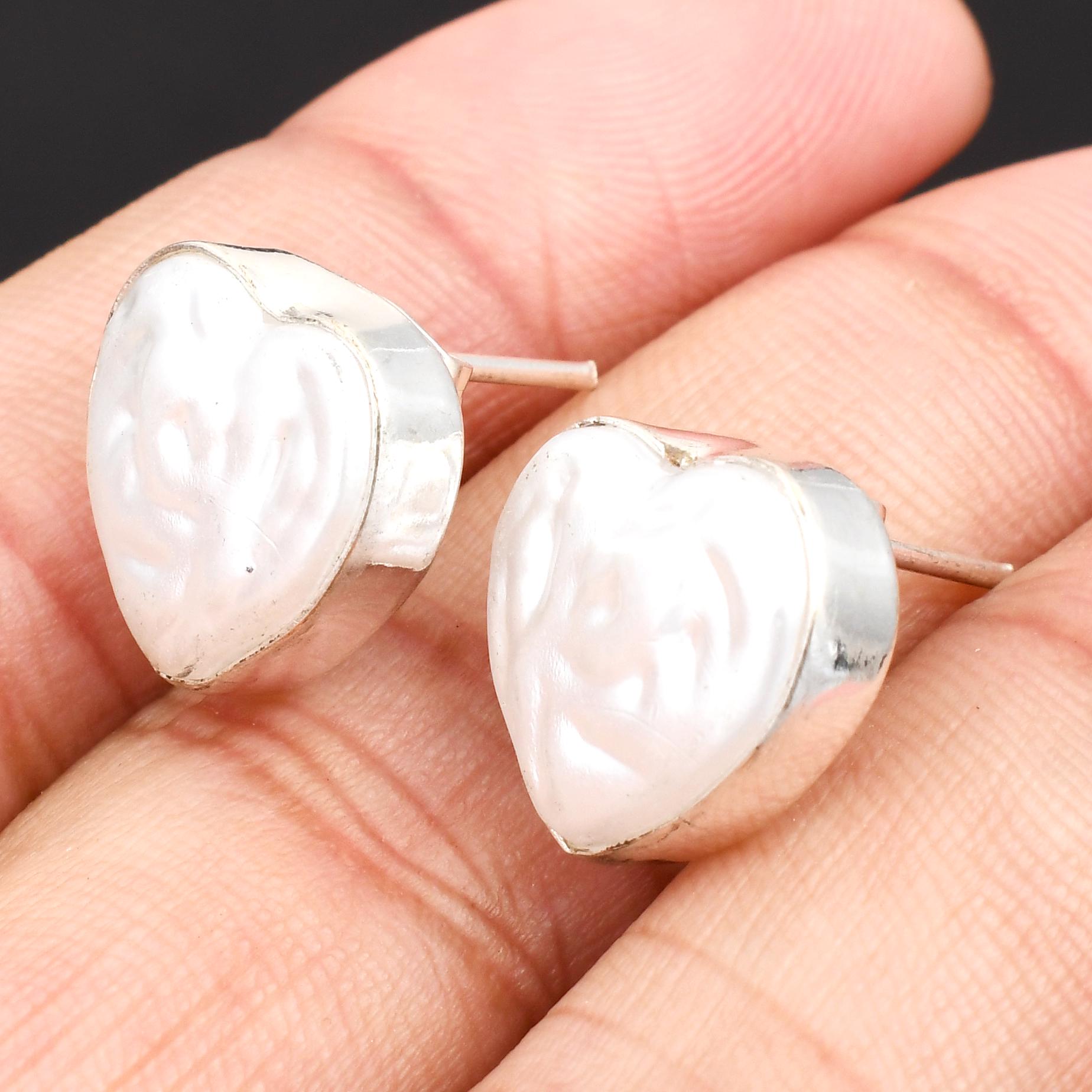 RACHIVA 925 Sterling Silver Heartful Harvest Stud Earrings for Women & Girls | Heart & Leaf Design with Sparkling CZ Stones | Dainty, Hypoallergenic