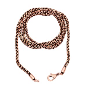 Pure Copper Wheat Chain, 100 % Oxidized Copper Chain Necklace, Solid Copper Jewelry, Handmade Copper Wheat Chain Jewelry Gift for her/him