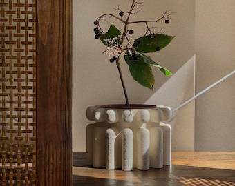 Sandstone 3D Printed Planter: Minimalist Eco Decor