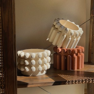 Mono Sandstone Planter: Minimalist 3D Printed Eco Pot