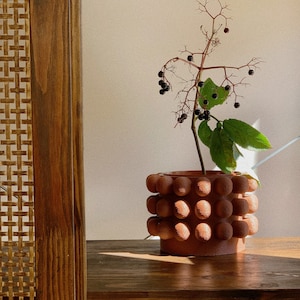 Burnt Ochre 3D Printed Planter: Eco-Friendly PLA Plant Pot