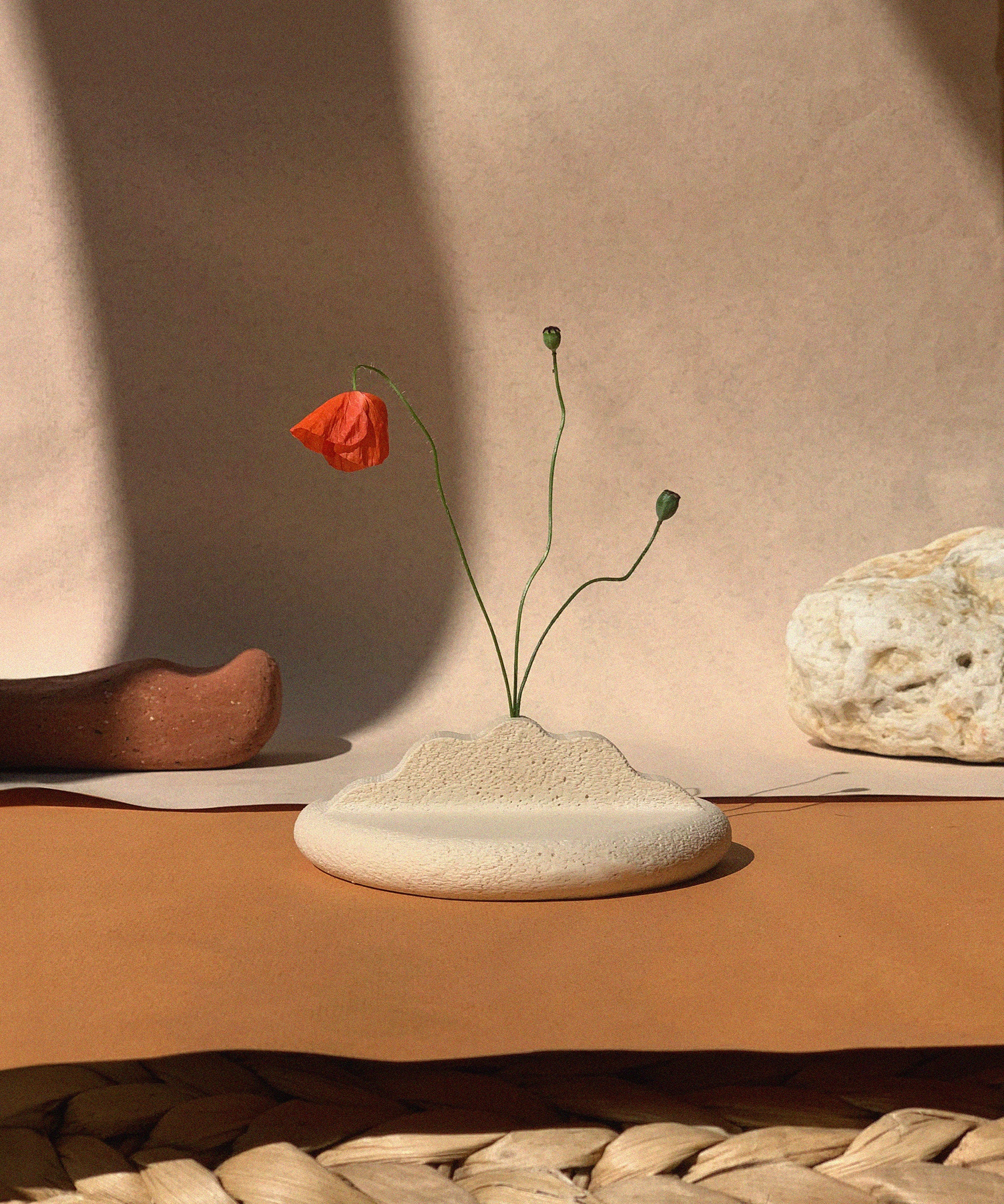 Sandstone Eco-Resin Incense Holder: Neutral Tones, Geometric Boho Decor