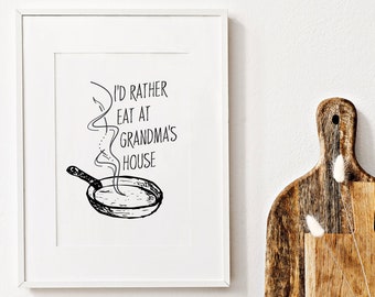 Grandmas Homemade Cooking Digital Print, Homemade Recipes, PNG Download