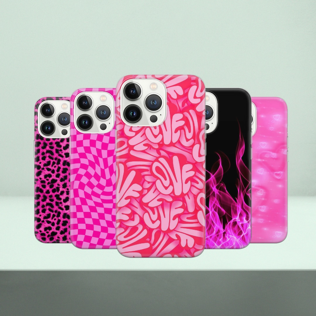 Hot Pink Phone Case Soft Pink Cover for iPhone 15 14 13 12 Pro Etsy UK