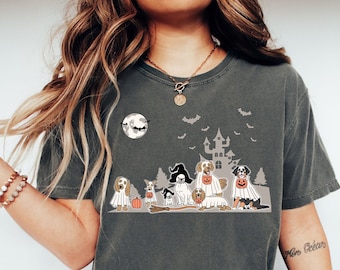T-shirt fantôme de chien d'Halloween : technicien vétérinaire, cadeau pour amoureux des chiens
