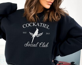 Custom Cockatiel Social Club Sweatshirt: Parrot Lover Gift