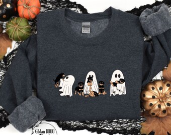 Halloween Dog Ghost Sweatshirt Halloween Ghost Dog Sweater Dog Lover Gift Spooky Dog Lover Sweater Spooky Season Dog Sweatshirt Vet Sweater