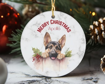Custom German Shepherd Keepsake, Custom Dog Dad Gift, Family Pet Ornament, German Shepherd Ornament, German Shepherd Christmas Ornaments