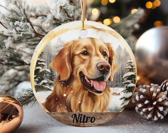 Golden Retriever Ornament, Custom Golden Retriever Christmas Decoration, Golden Retriever Ceramic Ornament, Goldie Mom Keepsake Gift