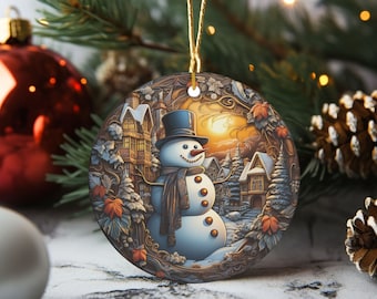 Vintage Snowman Ornament, Christmas Decor, Christmas Gifts, Snowman Keepsake, Snowman Christmas Ornaments, Snowman Gifts, Stocking Stuffer
