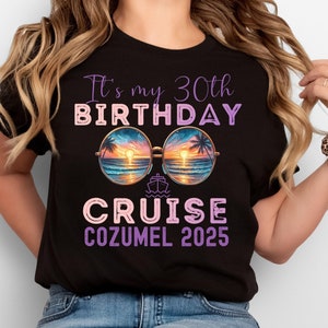 Custom 30th Birthday Cruise Shirts, Custom Matching Group T-shirts, Birthday Trip Shirts, Personalized Location and Year Shirts, Cruise Crew