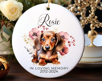 Personalized Dachshund Memorial Ornament: Ceramic Pet Remembrance Keepsake