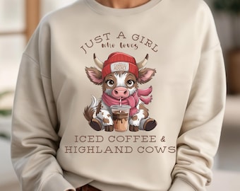 Chemises vache Highland et café glacé : cadeau cow-girl amusant