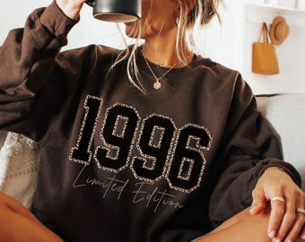 30th Birthday Sweatshirt, 1995 Limited Edition Sweatshirt, Leopard Print Varsity 1995 Sweater, Milestone Birthday Shirt, 30 Shirts for Women