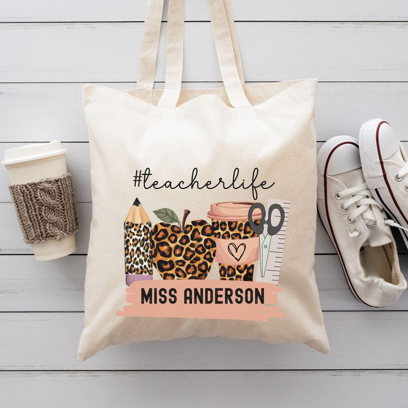 Custom Teacher Tote Bag, Back to School Totes, Personalized Teacher's ...