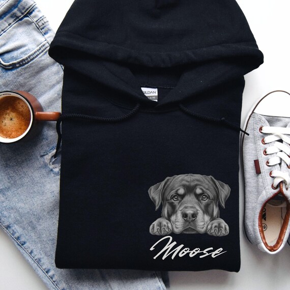 Personalized Rottweiler Dad Hoodie: Custom Dog's Name Hooded
