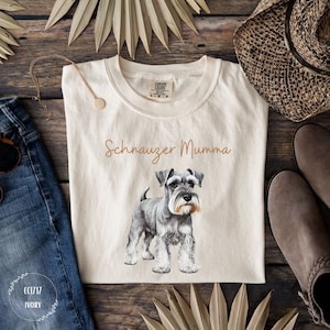 Camiseta de mamá Schnauzer, camiseta de Schnauzer miniatura, regalos retro para amantes de los perros, camisetas para amantes de los Schnauzer, camisetas de Schnauzer, regalos para mamá Schnauzer