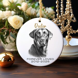 Ornement commémoratif personnalisé du labrador, cadeau personnalisé avec nom de labrador, souvenir du souvenir d'un animal de compagnie, premier Noël du labrador, parents du nouveau labrador