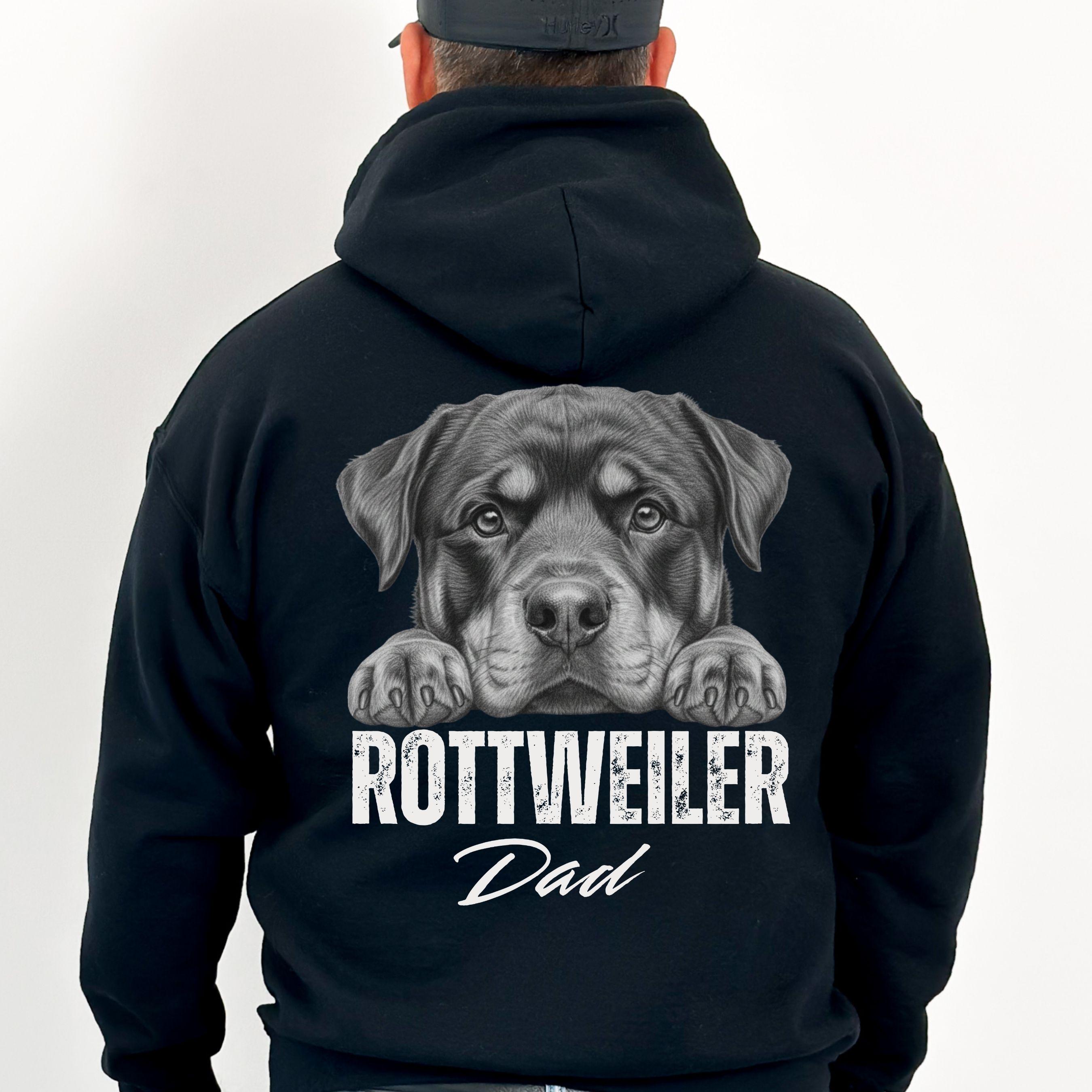 Personalized Rottweiler Dad Hoodie: Custom Dog's Name Hooded