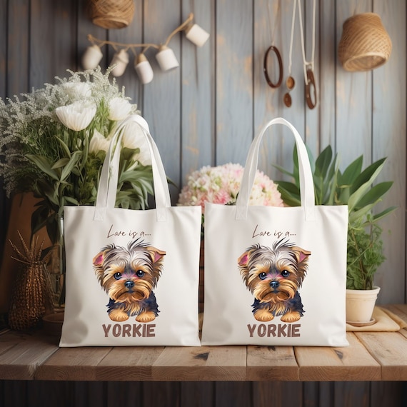 Cartoon Yorkie Tote Bag Cartoon Yorkie Tote Bag