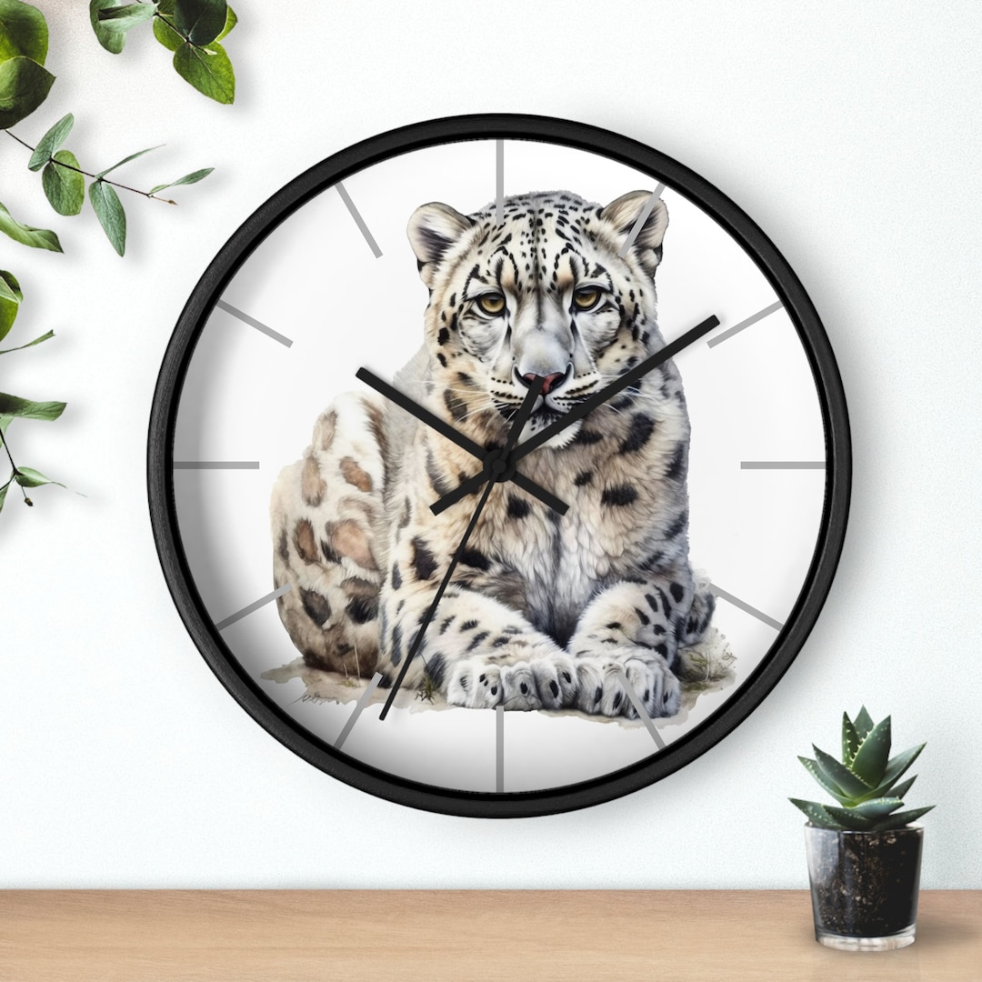 Snow Leopard Wall Clock Snow Leopard Gift Wild Animal Clock - Etsy