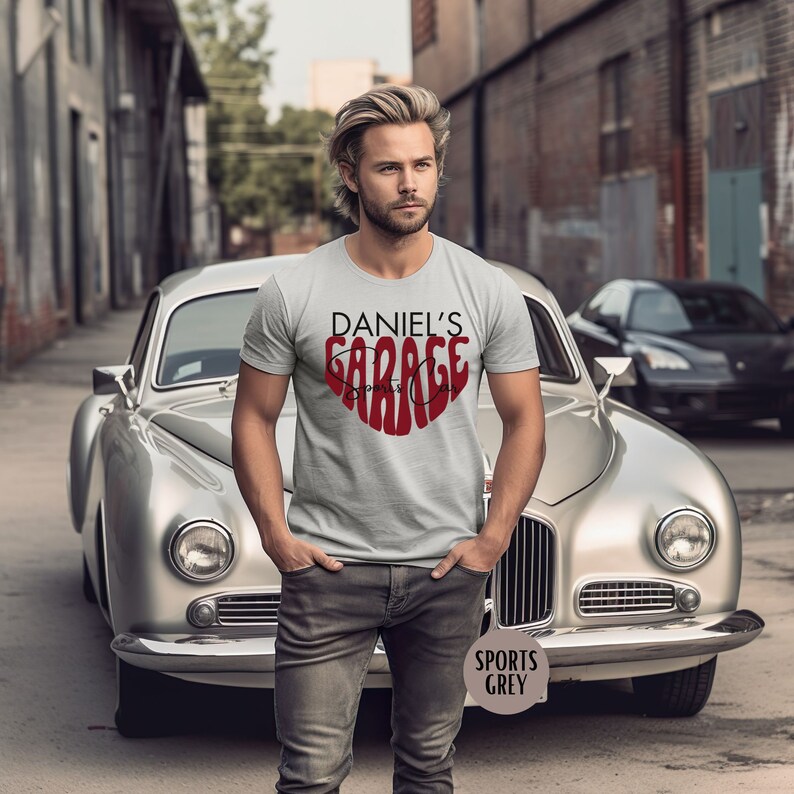 Custom Men's Garage T-shirt, Gift for Car Lovers, Gift for Grandpa ...