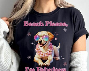 Comfort Colors Labrador Beach T-Shirt: Funny Dog Mom Summer Tee