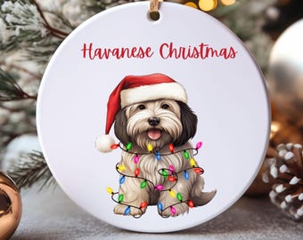 Custom Havanese Christmas Ornament: Personalized Dog Keepsake
