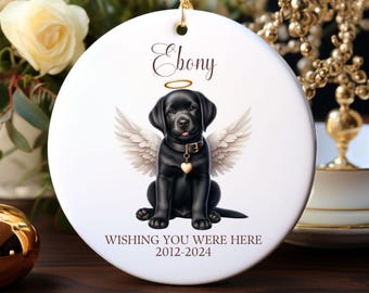 Personalized Black Labrador Memorial Ornament | Dog Loss Gift | Rainbow Bridge Pet Keepsake