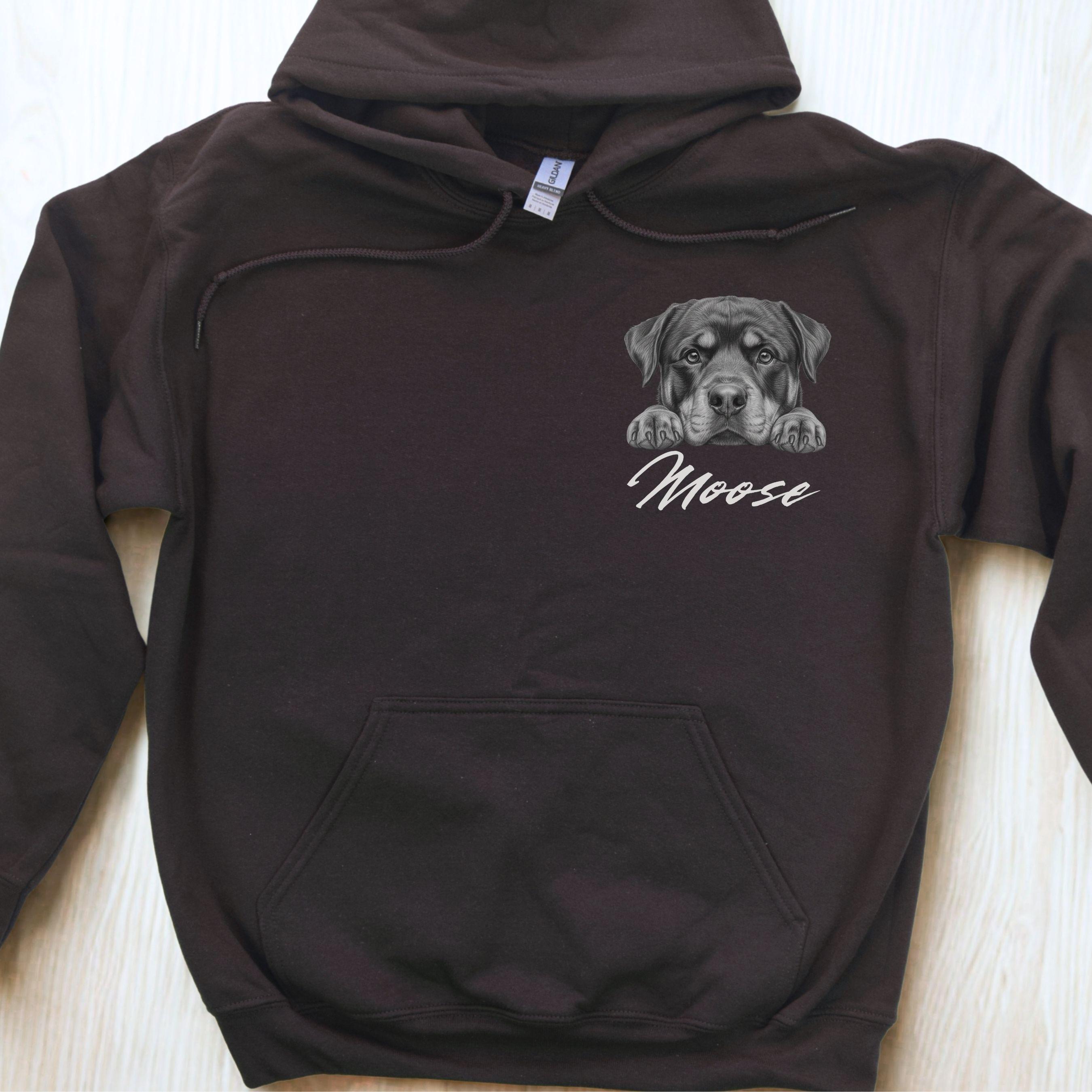 Personalized Rottweiler Dad Hoodie: Custom Dog's Name Hooded