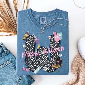 Comfort Colors Teacher Name Shirt: Personalized Composition Book Tee