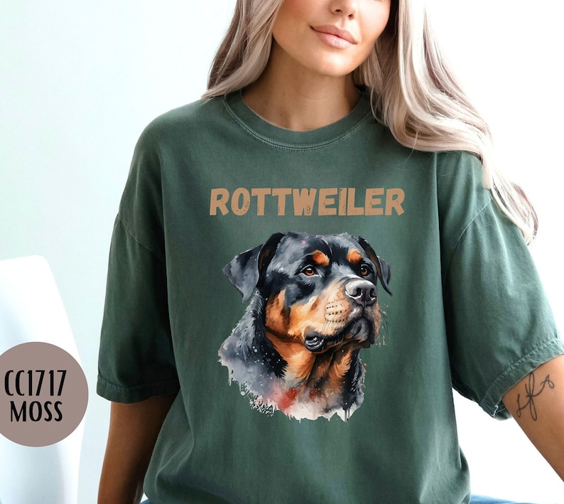 Rottweiler Ropa Camiseta Rottweiler personalizada, camiseta para perros de acuarela ...