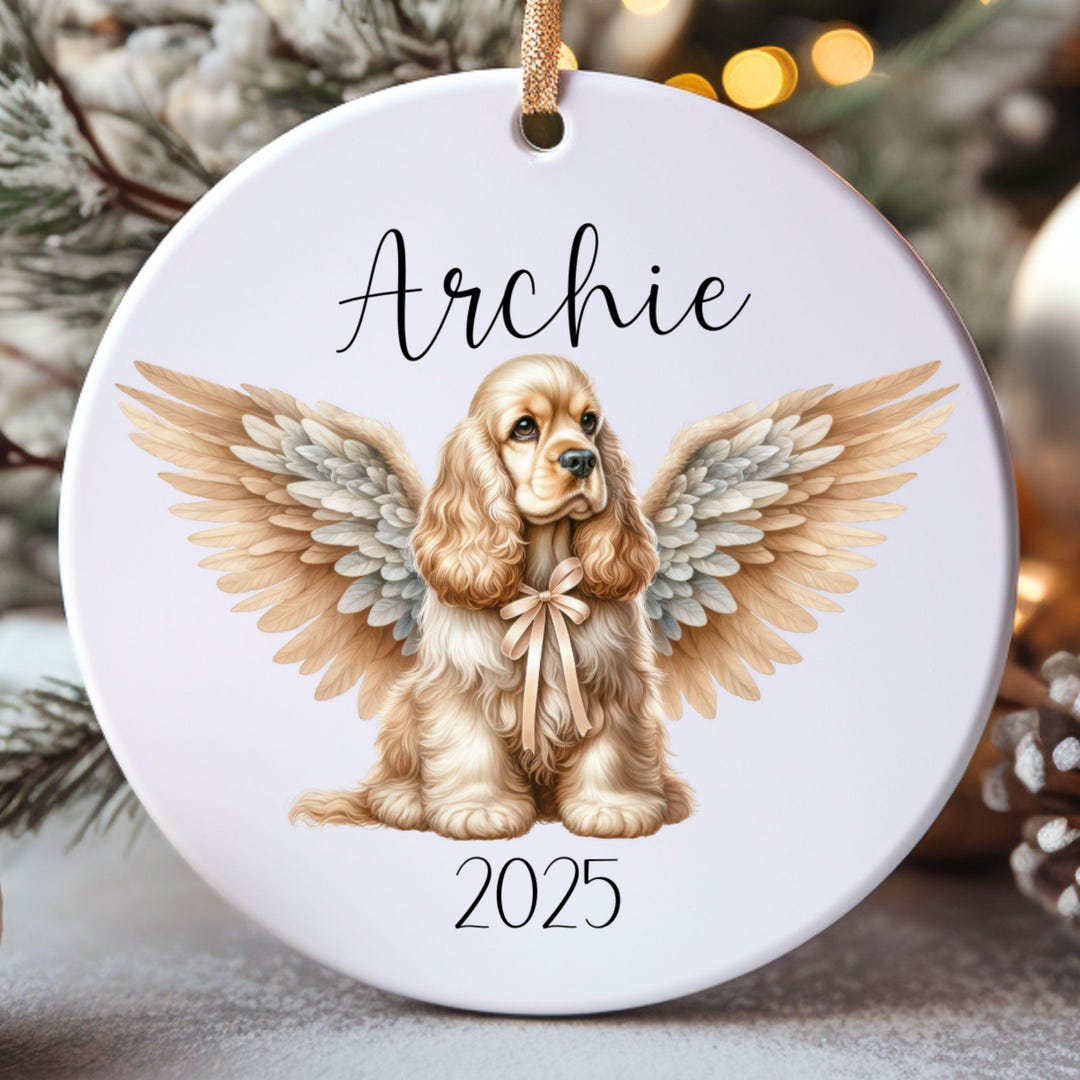 Personalized Cocker Spaniel Memorial Ornament: Angel Wings Keepsake - Etsy